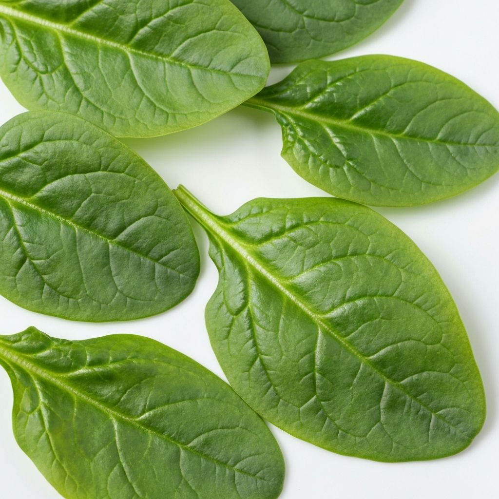Fresh vibrant green spinach leaves